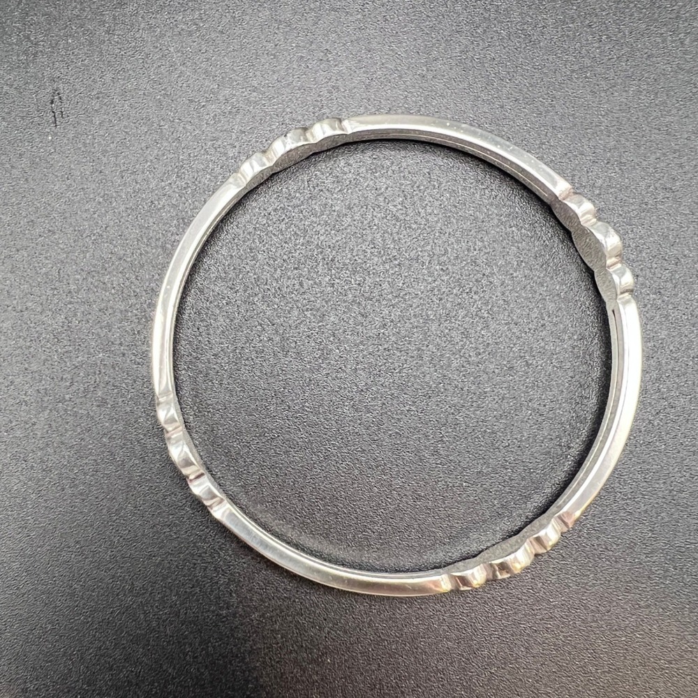 Brighton Infinity Bracelet Silver Plated Bangle Blue Crystal Scroll Wave - Picture 5 of 6